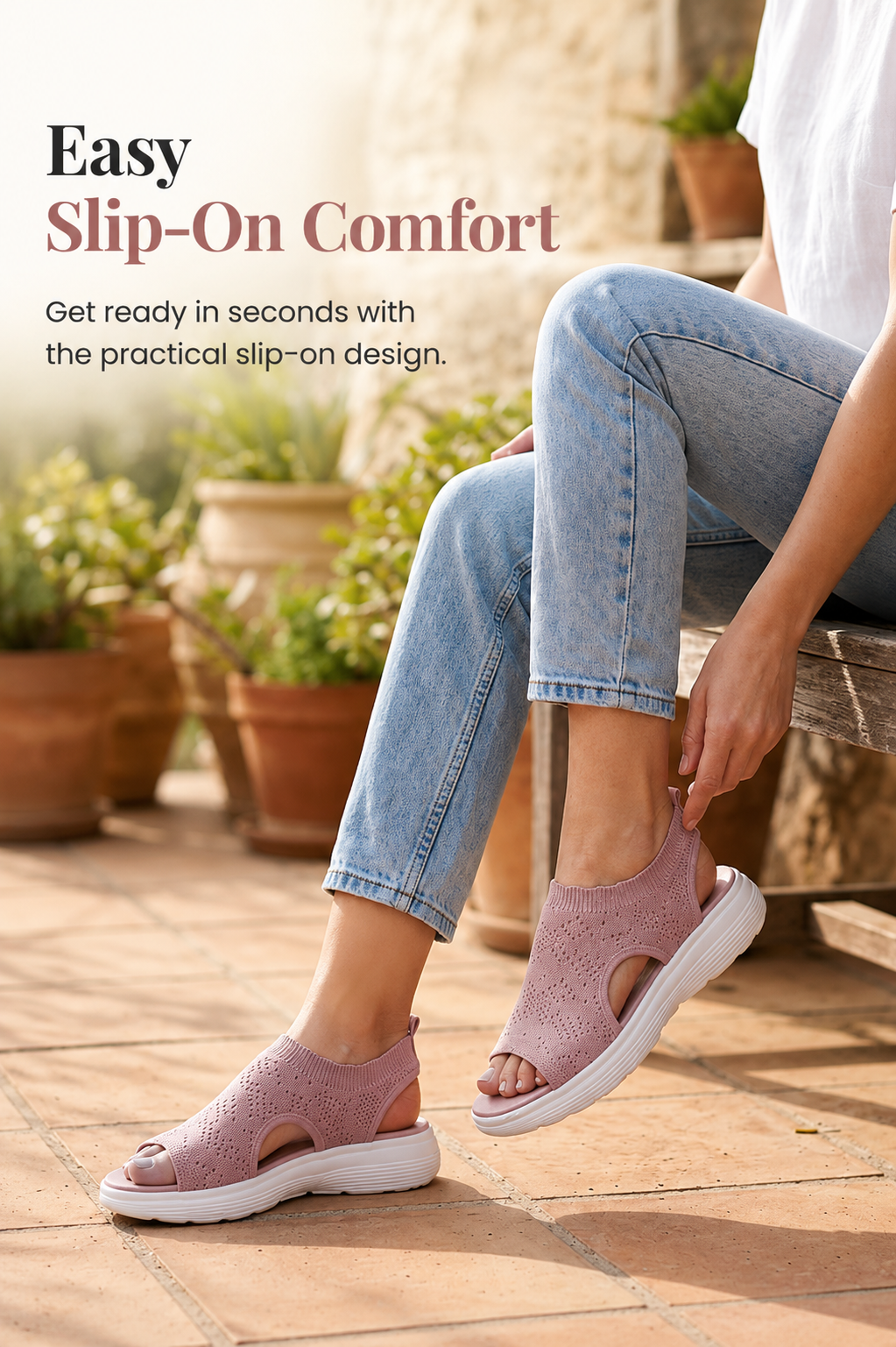 👡Breathable knitted platform sandals for women — lightweight & comfortable