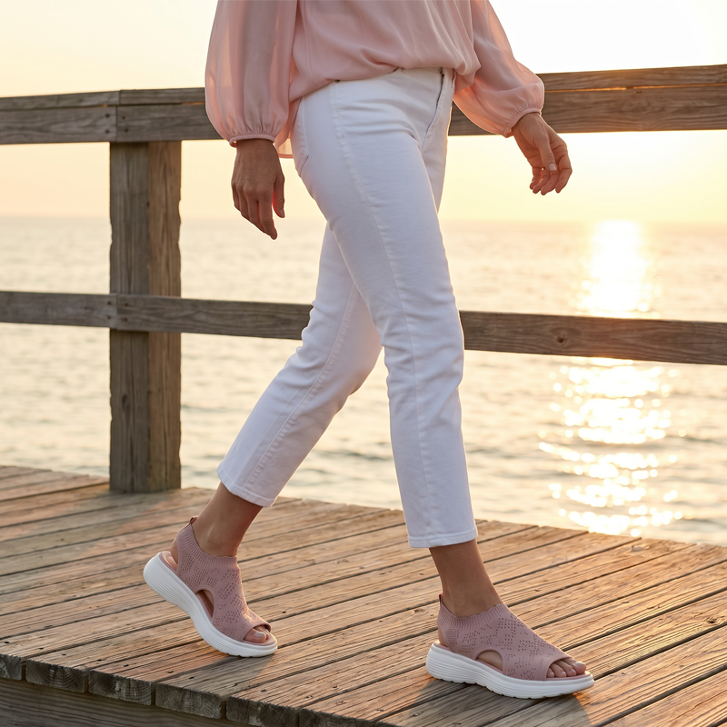 👡Breathable knitted platform sandals for women — lightweight & comfortable