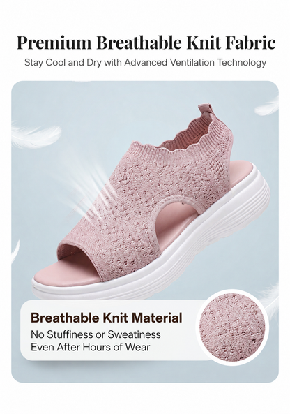 👡Breathable knitted platform sandals for women — lightweight & comfortable
