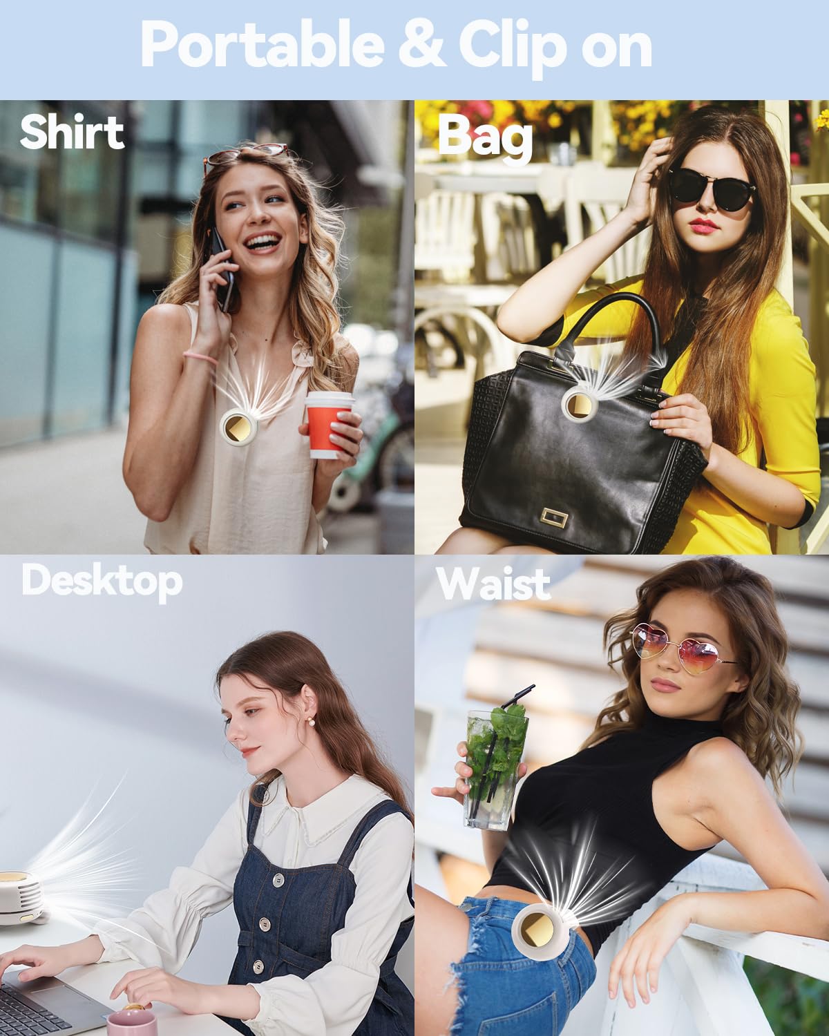 🔋USB rechargeable handheld neck fan🎁🔥360° Rotatable Portable Mini Clip-on Fan